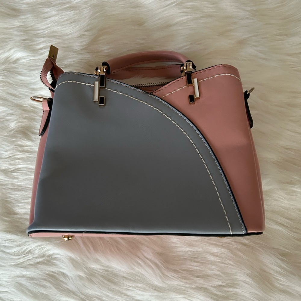 Elegant Pink and Gray Women's Handbag